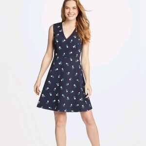 DRAPER JAMES | Navy Blue Yellow Tulip Floral Love Circle‎ Sleeveless Dress Sz 4
